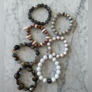 7 hand beaded bracelets with diamond details